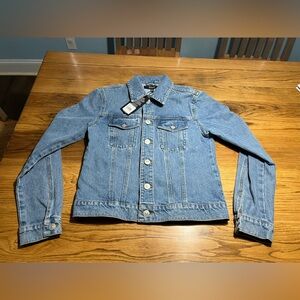 Hudson Jeans Classic Trucker Denim Jacket Medium Wash Blue Tahoe NWT Size S/M